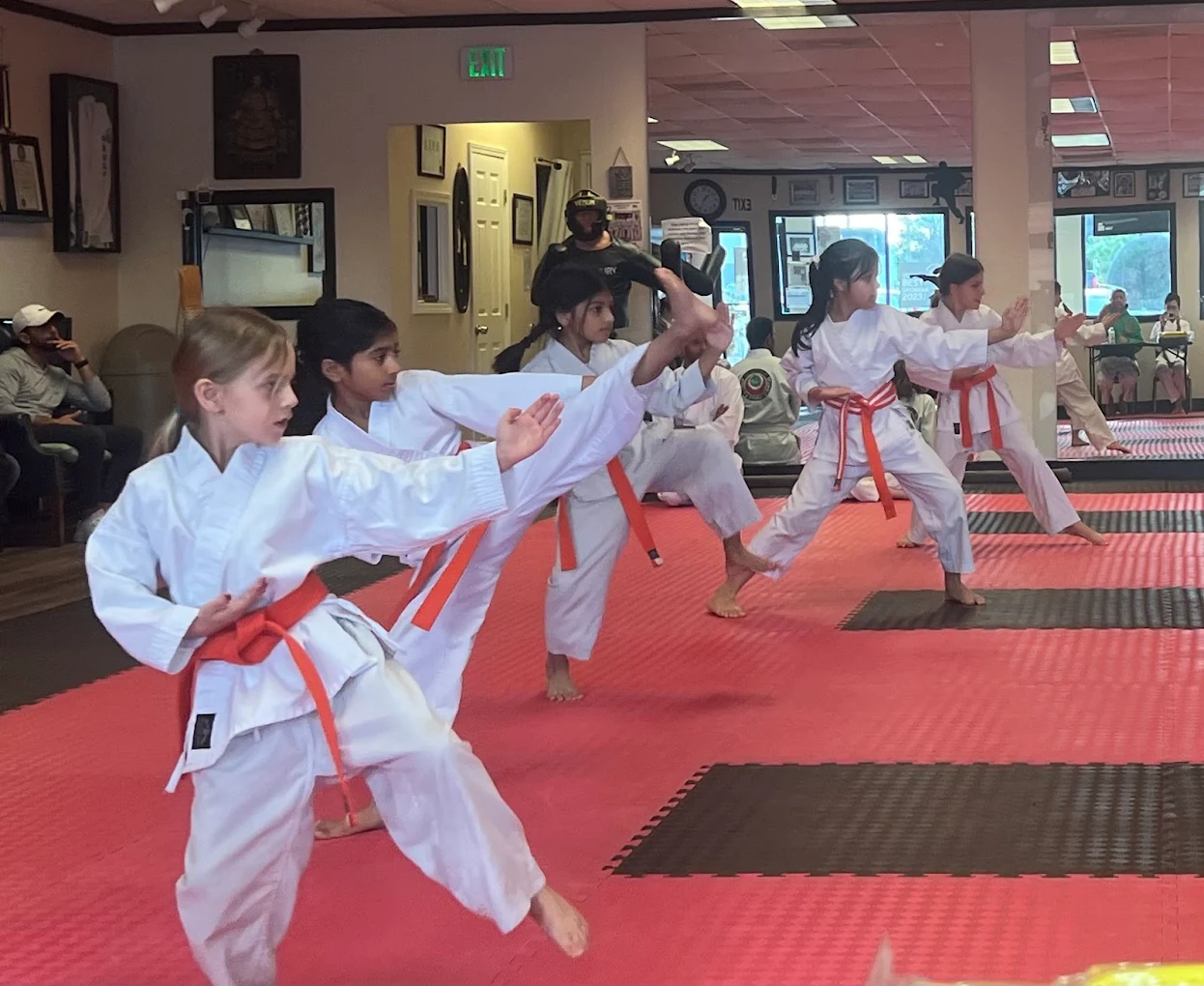 Kids participating in martial arts lessons at Ultimate Kidz